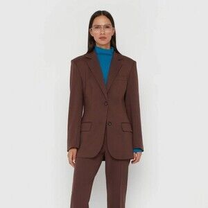 Oak + Fort A-Line Blazer in Deep Mahogany NWT